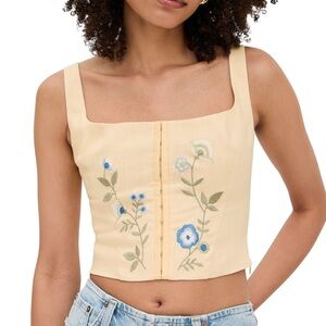 Reformation Juliet Linen Top